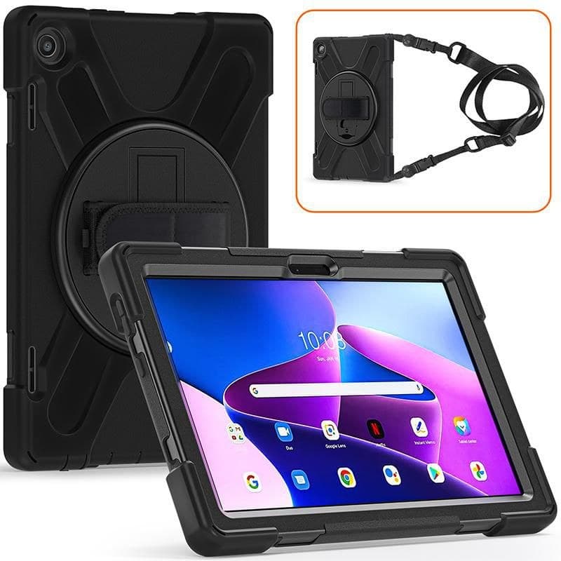 eSTUFF AUSTIN Defender Case for Lenovo Tab M10 (3rd Gen) 2022 10.1" TB-328FU/TB-328XU - Black (ES681906-BULK)