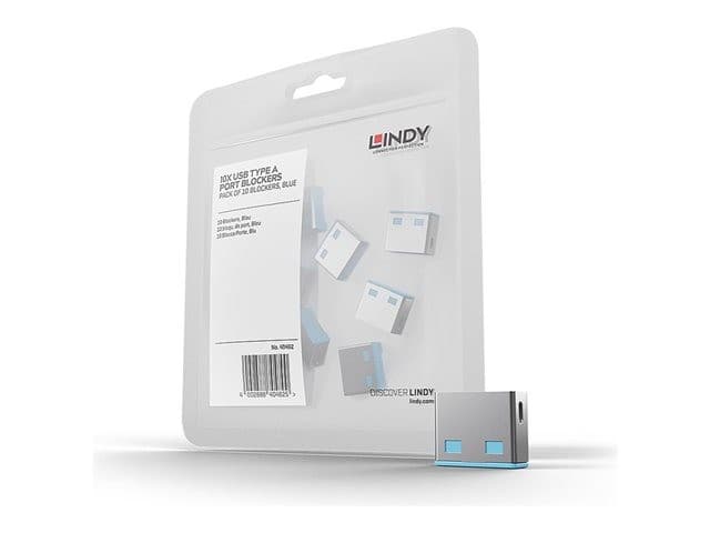 Lindy 40462 USB-A Port Blocker Extra Lock Pack, Blue - 10 Locks (No Key)