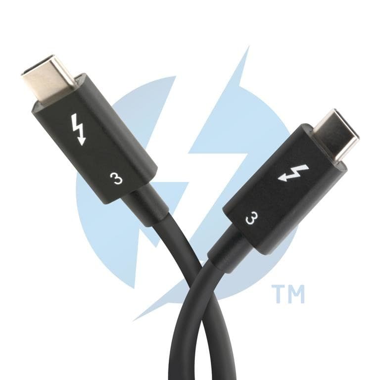 Plugable Technologies Thunderbolt 3 Cable TBT3-40G80CM 80cm (2.6ft) - 40Gbps, 100W (20V, 5A) Charging, Thunderbolt-Certified USB-C, Driverless - Image 2