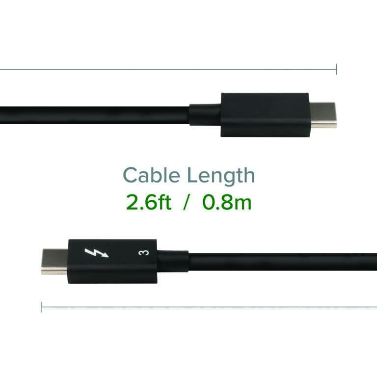 Plugable Technologies Thunderbolt 3 Cable TBT3-40G80CM 80cm (2.6ft) - 40Gbps, 100W (20V, 5A) Charging, Thunderbolt-Certified USB-C, Driverless - Image 4