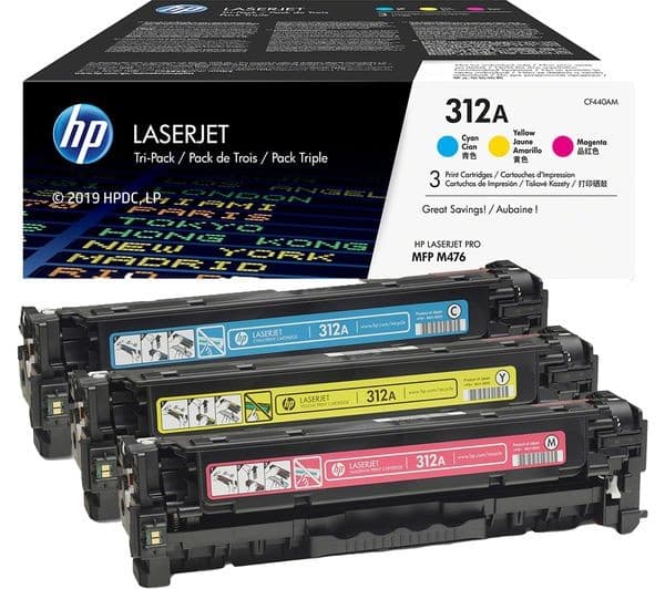 HP 312A CF440AM Original LaserJet Toner Cartridge 3-Pack - Cyan, Magenta, Yellow - Image 9