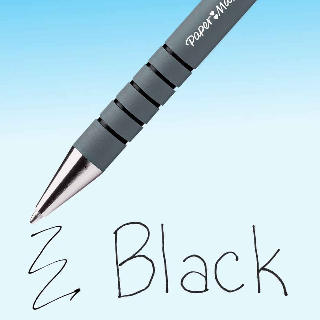 Paper Mate Flex Grip Black Ballpoint Pens - Pack of 5 - Image 4
