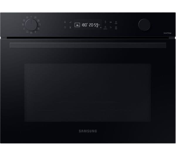 SAMSUNG Bespoke Series 4 NQ5B4553FBK/U4 Built-in Compact Combination Microwave, 50L - Black Glass - Image 1