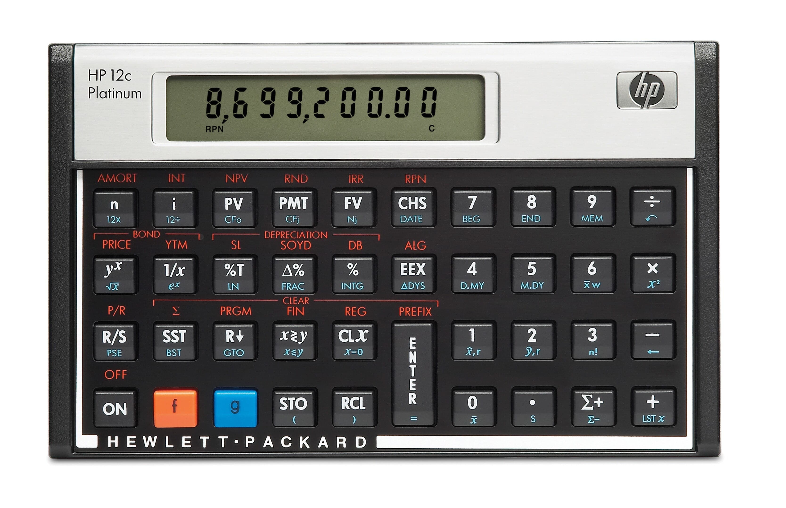 HP 12c calculator Desktop Financial Aluminium, Black