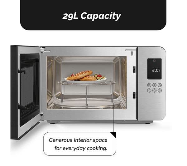 SMEG Collezione MOC01BLMUK Microwave with Grill 29L 900W Inverter 18 Auto Cook Programmes - Black - Image 2