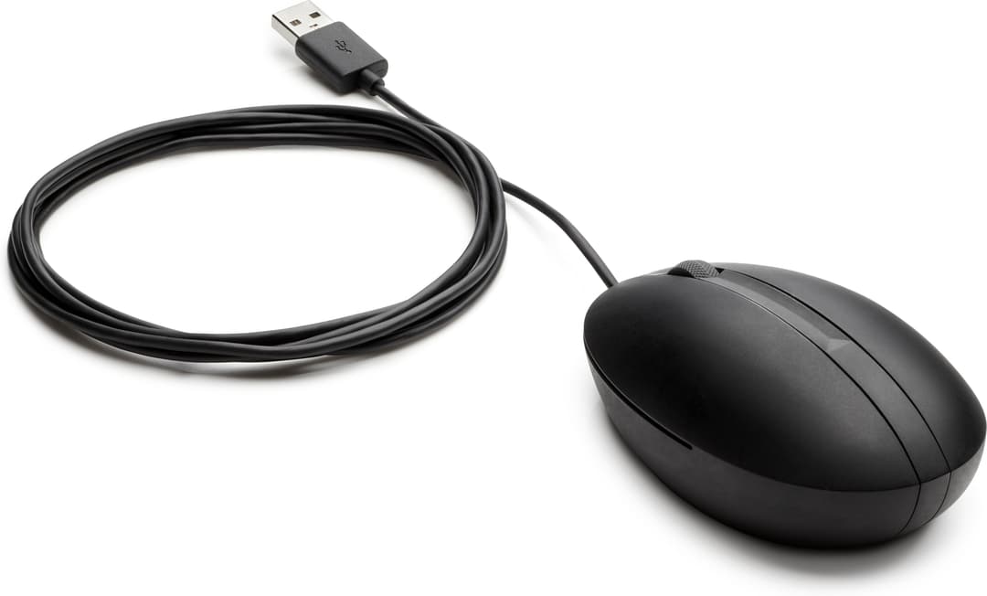 HP Wired Desktop 320M Mouse 2 Buttons Wheel Scrolling Ambidextrous Optical Black - Image 4