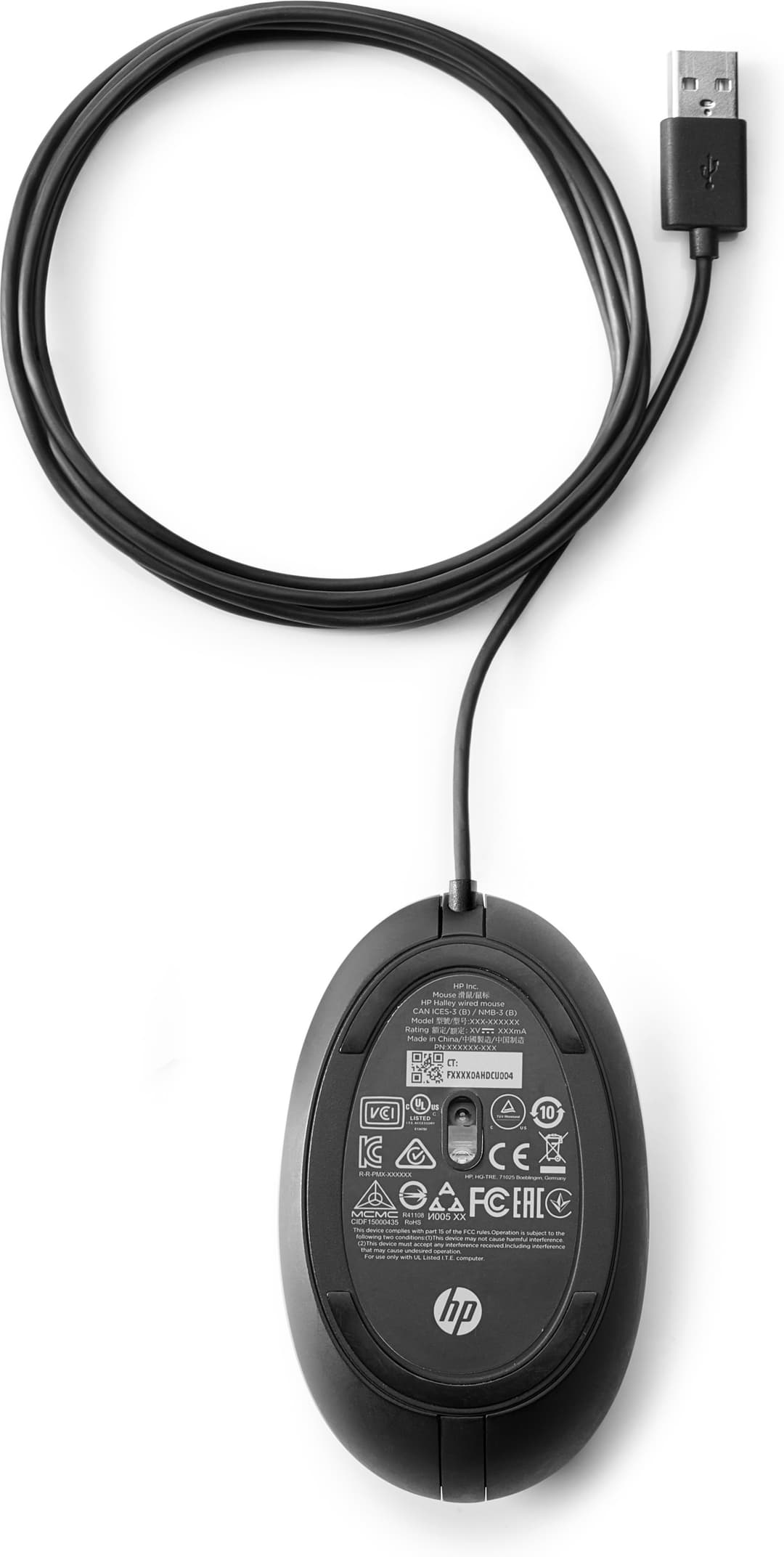HP Wired Desktop 320M Mouse 2 Buttons Wheel Scrolling Ambidextrous Optical Black - Image 5