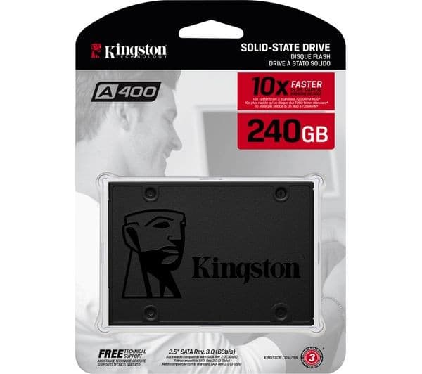 Kingston A400 2.5" SATA Rev 3.0 Internal SSD - 240 GB (SA400S37/240G) - Image 2