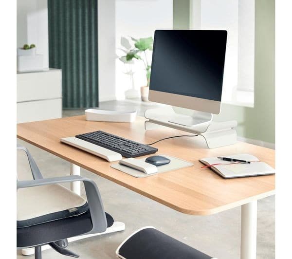 Leitz Ergo Adjustable Monitor Stand - Light Grey - Image 3