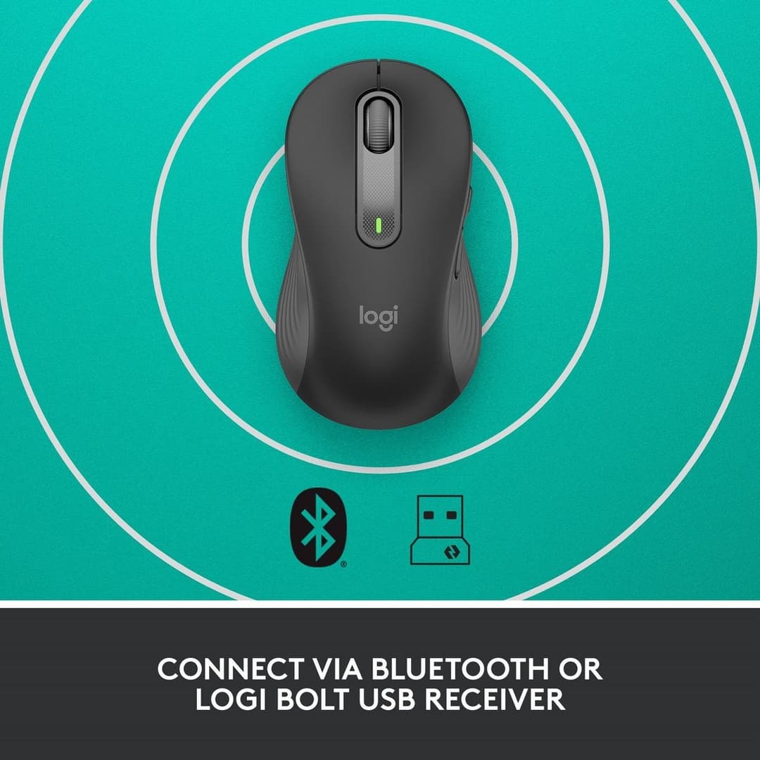 Logitech M650 Left Handed Wireless Mouse - Black - Image 7