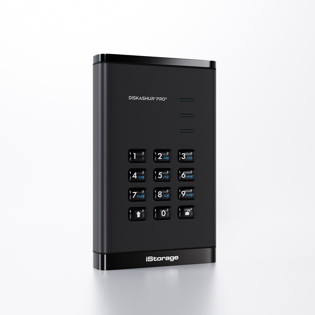 iStorage diskAshur PRO³ HDD 500GB | Secure Portable Hard Drive |FIPS 140-3 Level 3 compliant | AES-XTS 256-bit Hardware Encryption | PIN protected | OS & Platform Independent |GDPR, TAA Compliant|Brute force hack defence | Dust/Water Resistant - Image 1