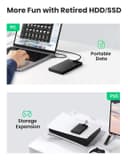 UGREEN 2.5 inch SATA Hard Drive Enclosure - USB-C, Tool-Free HDD/SSD Caddy, with USB-A to USB-C Cable thumbnail 6