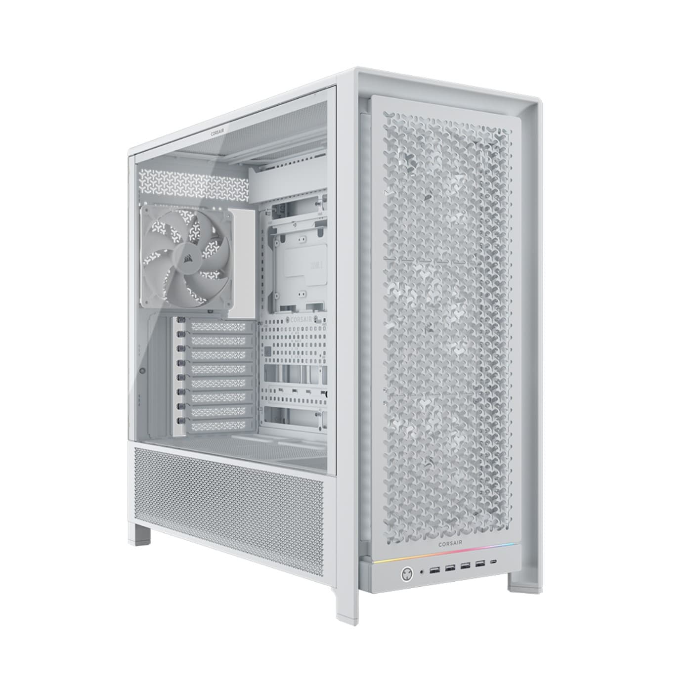 Corsair FRAME 5000D RS Tempered Glass Mid Tower Gaming PC Case - White