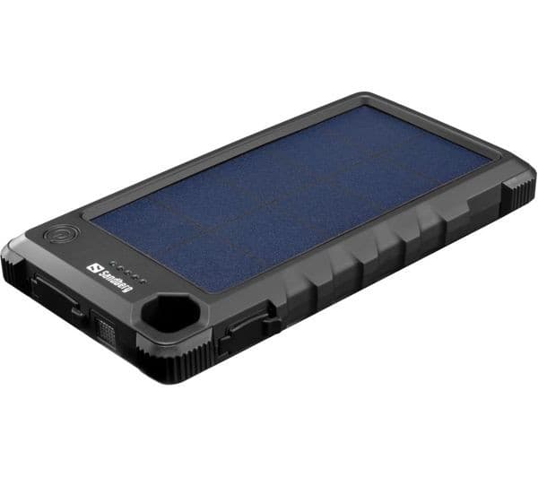 Sandberg 10000 mAh Portable Solar Power Bank Blue & Black