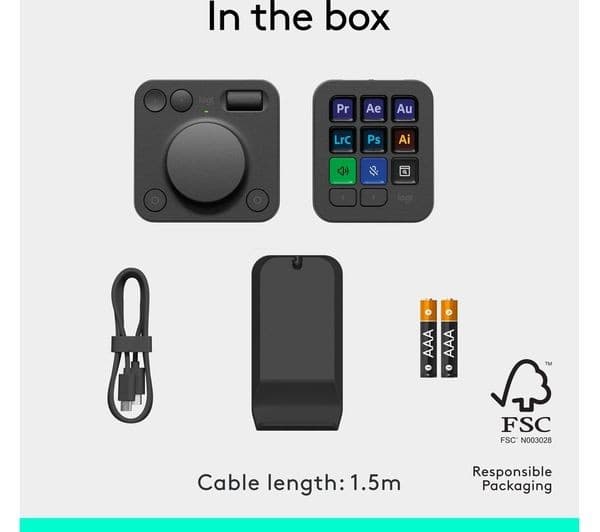 Logitech MX Creative Console Graphite - Creative Dialpad & 9-Key LCD Keypad - Image 2