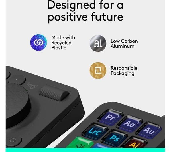 Logitech MX Creative Console Graphite - Creative Dialpad & 9-Key LCD Keypad - Image 3