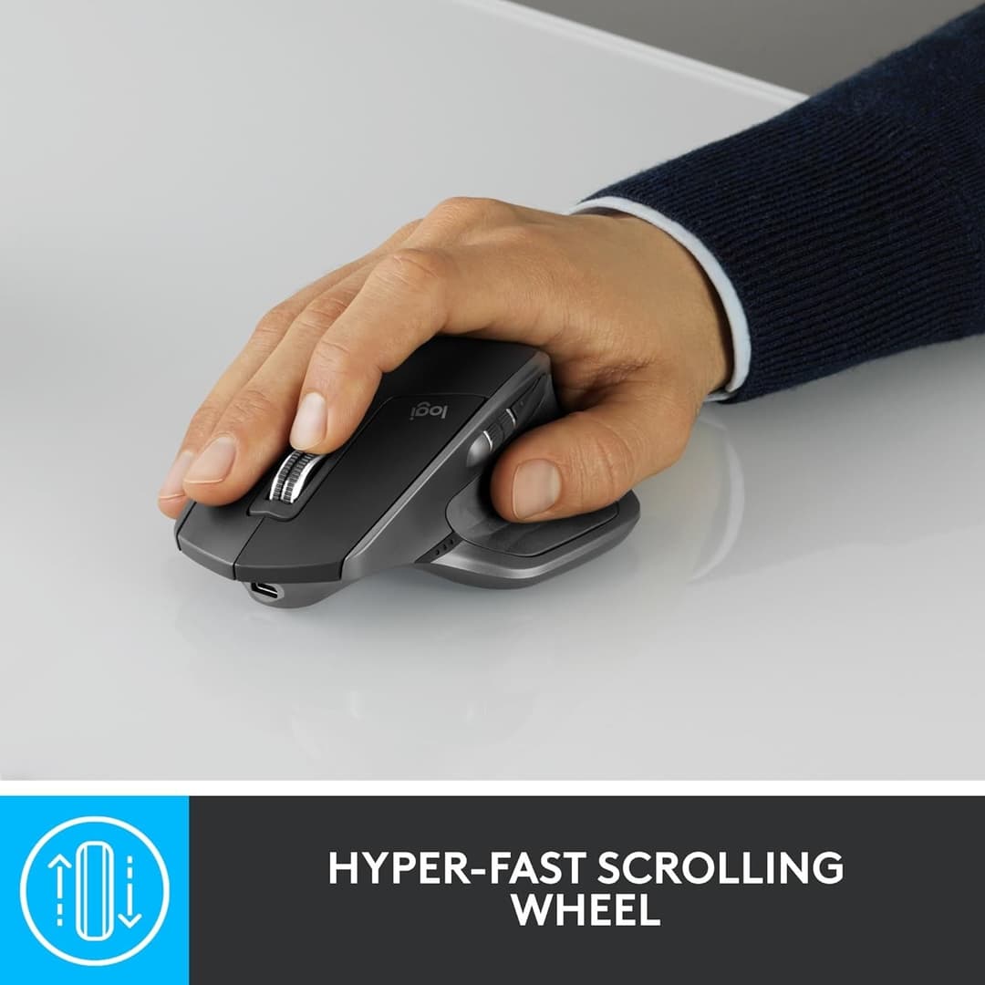 Logitech MX Master 2S Bluetooth Edition Wireless Mouse, Multi-Surface, Hyper-Fast Scrolling, Ergonomic, Rechargeable, Connects Up to 3 Mac/PC Computers - Graphite - Image 4