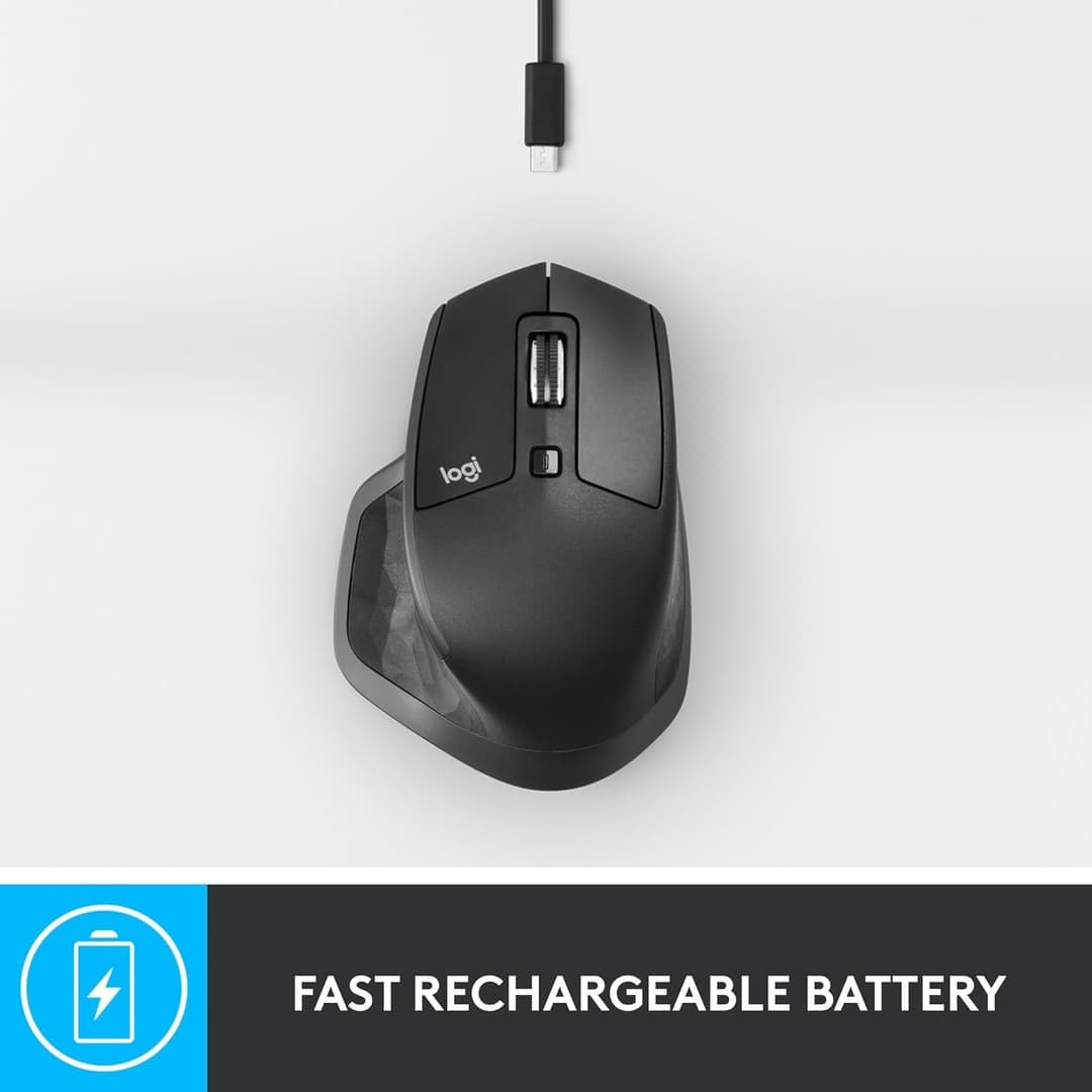 Logitech MX Master 2S Bluetooth Edition Wireless Mouse, Multi-Surface, Hyper-Fast Scrolling, Ergonomic, Rechargeable, Connects Up to 3 Mac/PC Computers - Graphite - Image 8