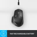 Logitech MX Master 2S Bluetooth Edition Wireless Mouse, Multi-Surface, Hyper-Fast Scrolling, Ergonomic, Rechargeable, Connects Up to 3 Mac/PC Computers - Graphite thumbnail 8