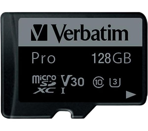 VERBATIM Pro High Performance Class 10 U3 V30 microSDXC Memory Card with SD Adapter - 128 GB - Image 2