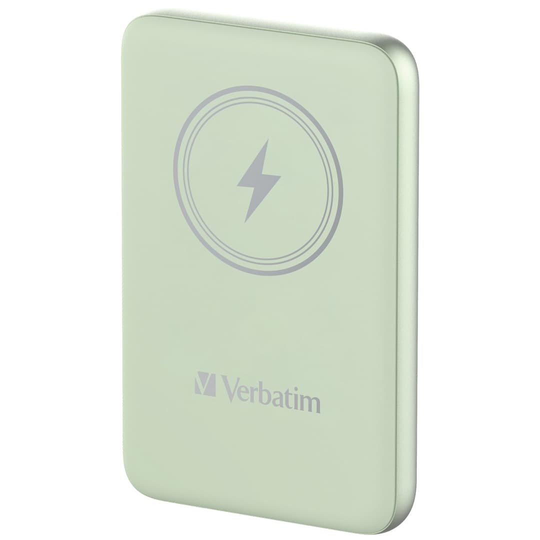 Verbatim Charge 'n' Go Magnetic Wireless Power Bank 10000mAh Green - Image 1