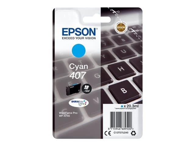Epson 407 - 20.3 ml - L size - cyan - original - ink cartridge - Image 1