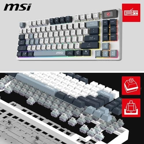 MSI Forge GK600 TKL Wireless RGB Mechanical Gaming Keyboard - Sky - Image 4