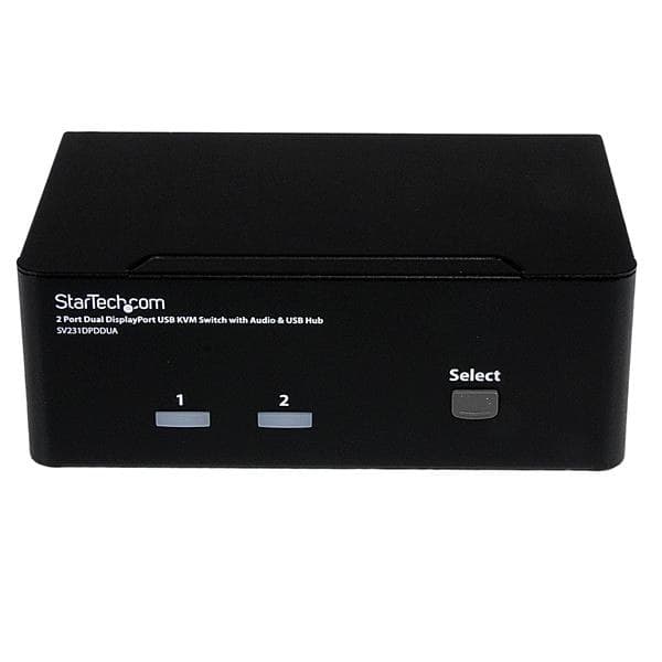 StarTech.com SV231DPDDUA 2 Port Dual DisplayPort USB KVM Switch with Audio & USB 2.0 Hub - Dual Monitor, 2560x1600 60Hz - Image 2