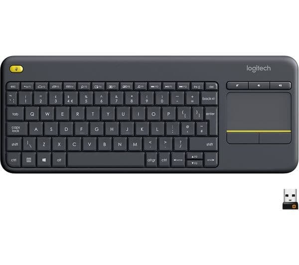 Logitech K400 Plus Wireless Touch Keyboard with Touchpad Black