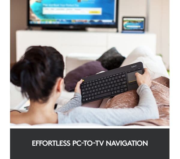 Logitech K400 Plus Wireless Touch Keyboard with Touchpad Black - Image 2
