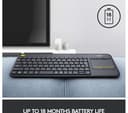 Logitech K400 Plus Wireless Touch Keyboard with Touchpad Black thumbnail 7