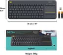 Logitech K400 Plus Wireless Touch Keyboard with Touchpad Black thumbnail 8