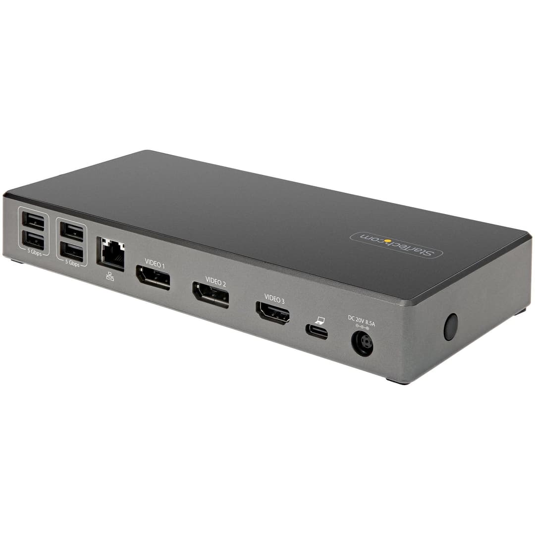 StarTech.com USB C Dock - Triple 4K Monitor USB Type-C Docking Station - 100W Power Delivery - DP 1.4 Alt Mode & DSC, 2x DisplayPort 1.4/HDMI 2.0 - 6xUSB (2x 10Gbps) - Windows/Chrome - Image 2
