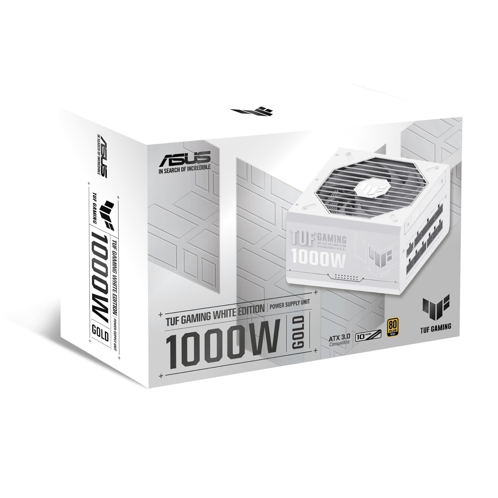 ASUS TUF Gaming 1000W White Fully Modular ATX 3.0 80 PLUS Gold Power Supply