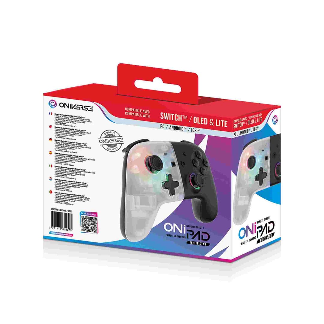 Oniverse Onipad White Star Bluetooth Controller for Nintendo Switch, PC, Mobile - Image 5