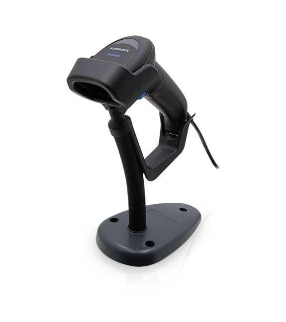 Datalogic QuickScan QD2590 Kit, 2D Mpixel Imager Barcode Scanner, USB/RS-232 Multi-Interface, Black - Scanner, USB Cable & Stand (QD2590-BKK1S)