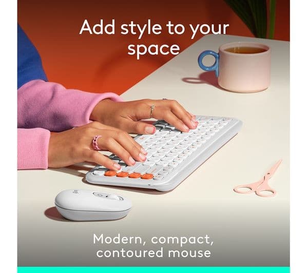 Logitech Pop Icon Wireless Optical Mouse - White - Image 2