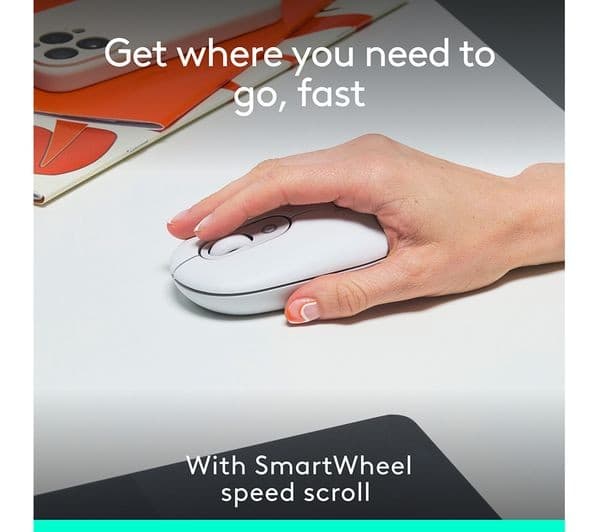 Logitech Pop Icon Wireless Optical Mouse - White - Image 3
