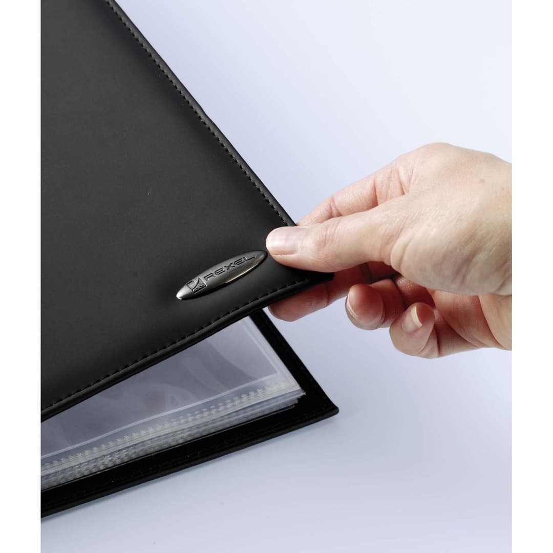 Rexel Soft Touch Smooth A4 Display Book 24 Pocket Black 2101185 - Image 3