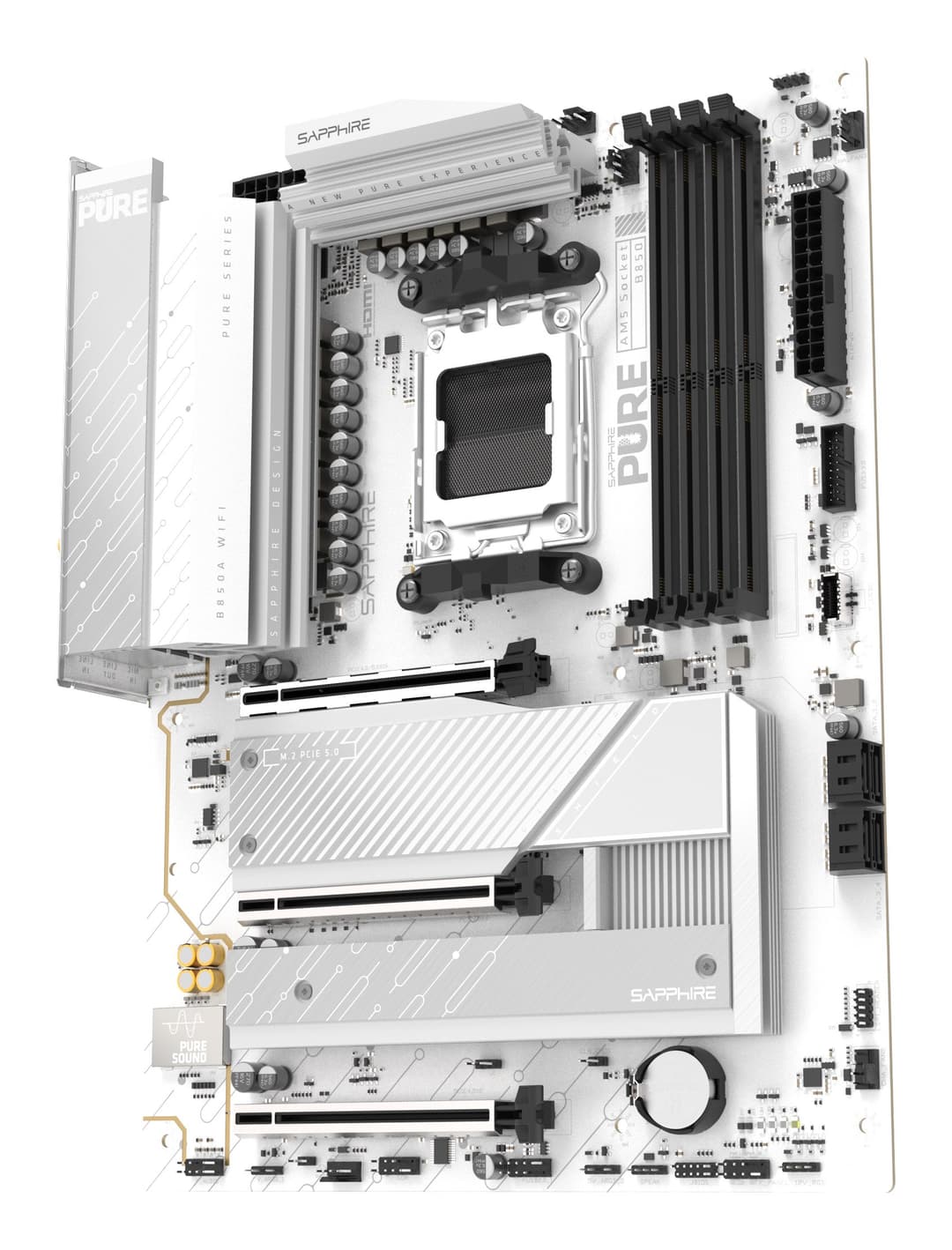 Sapphire PURE B850A WIFI 7 AMD B850 Socket AM5 DDR5 ATX Motherboard - Image 3