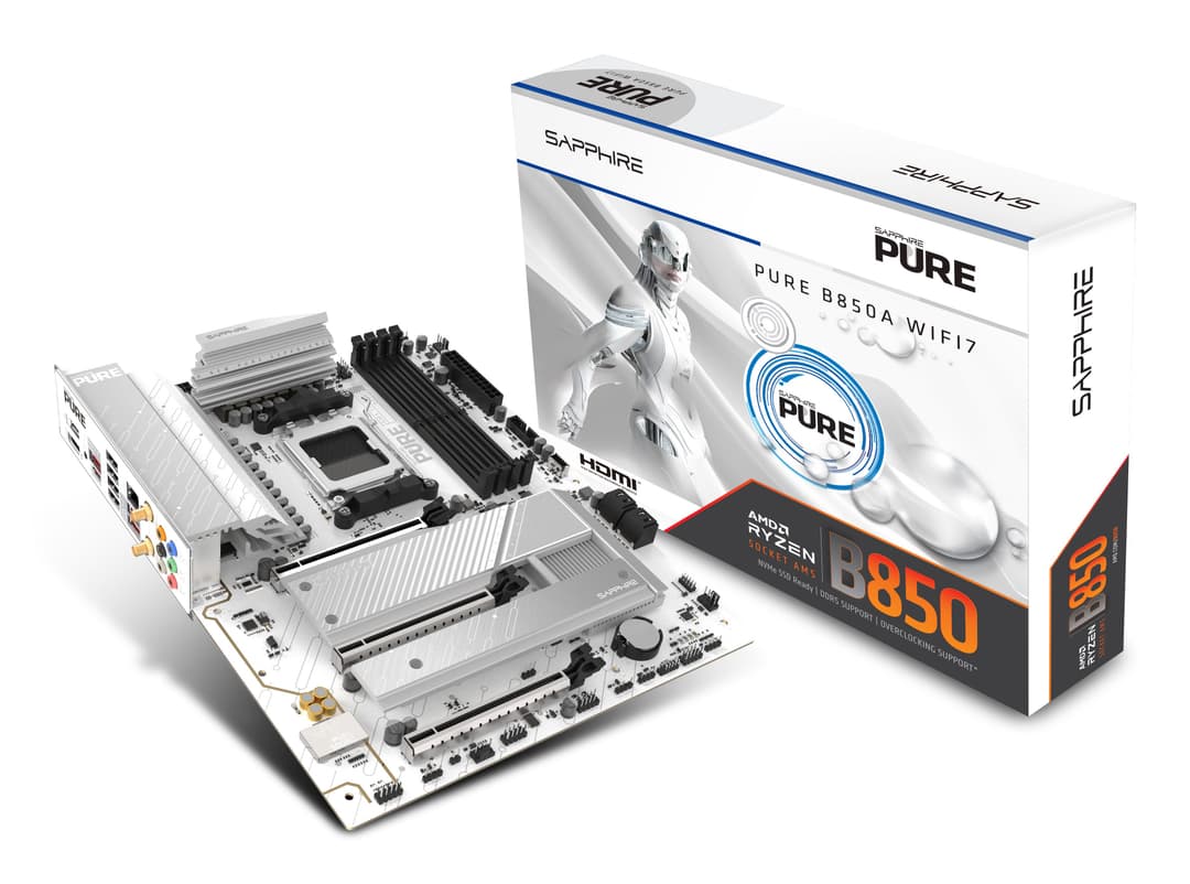 Sapphire PURE B850A WIFI 7 AMD B850 Socket AM5 DDR5 ATX Motherboard - Image 7