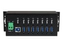 StarTech ST7300USBME 7-Port Industrial USB 3.0 Hub - Metal Housing, 15kV ESD & 350W Surge Protection, DIN Rail / Wall / Desk Mountable - Black thumbnail 2