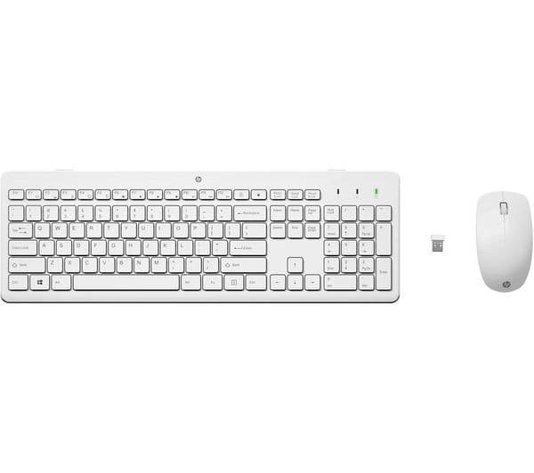 HP 230 Wireless Keyboard & Mouse Set White - UK Layout