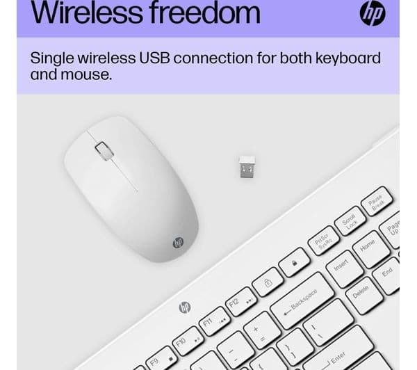 HP 230 Wireless Keyboard & Mouse Set White - UK Layout - Image 6