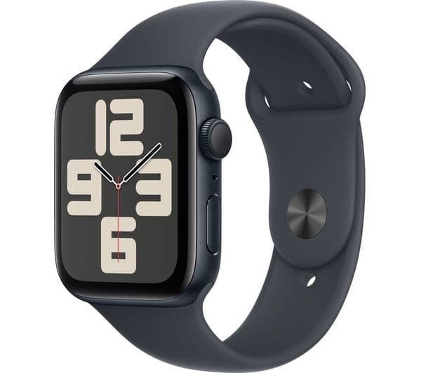 Apple Watch SE 2nd Gen Smartwatch 44mm Midnight Aluminium Midnight Sport Band S/M - Image 1