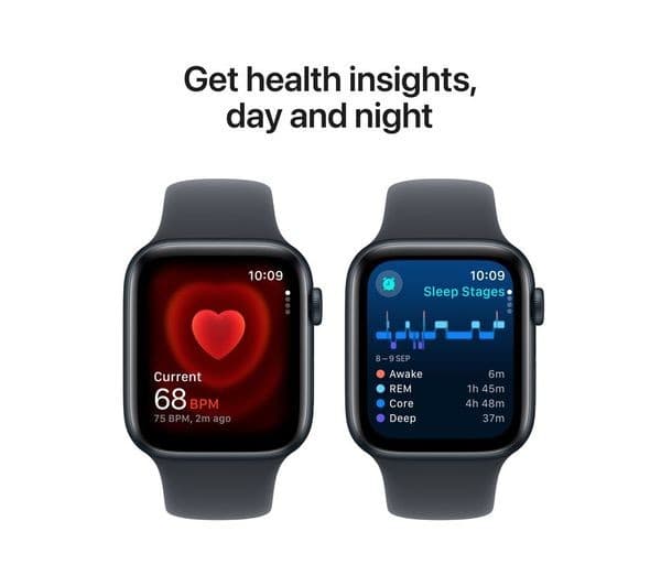 Apple Watch SE 2nd Gen Smartwatch 44mm Midnight Aluminium Midnight Sport Band S/M - Image 5