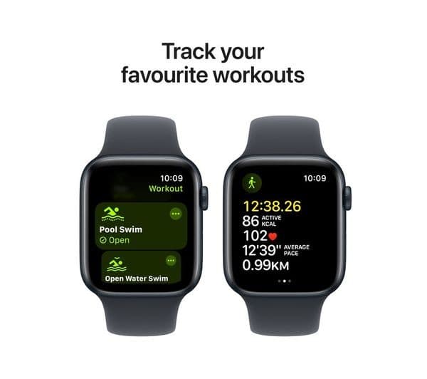 Apple Watch SE 2nd Gen Smartwatch 44mm Midnight Aluminium Midnight Sport Band S/M - Image 6