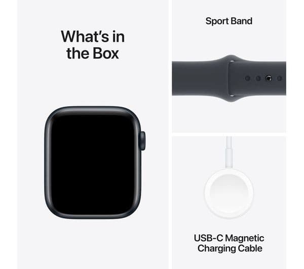 Apple Watch SE 2nd Gen Smartwatch 44mm Midnight Aluminium Midnight Sport Band S/M - Image 7