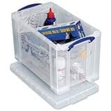 Really Useful Box® Plastic Storage Box, 24 Liters, 11 1/4" x 10 1/2" x 18 1/4", Clear - Image 2