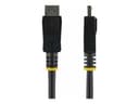 StarTech DISPLPORT6L DisplayPort 1.2 Cable 1.8m (6ft) Black - 4K x 2K HBR2 - Latching DP to DP M/M thumbnail 1